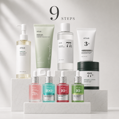 Anua 9-Step Korean Glass Skin Routine Set